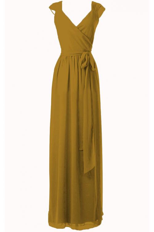 A-line Natural Chiffon Floor-length Rustic Bridesmaid Dresses