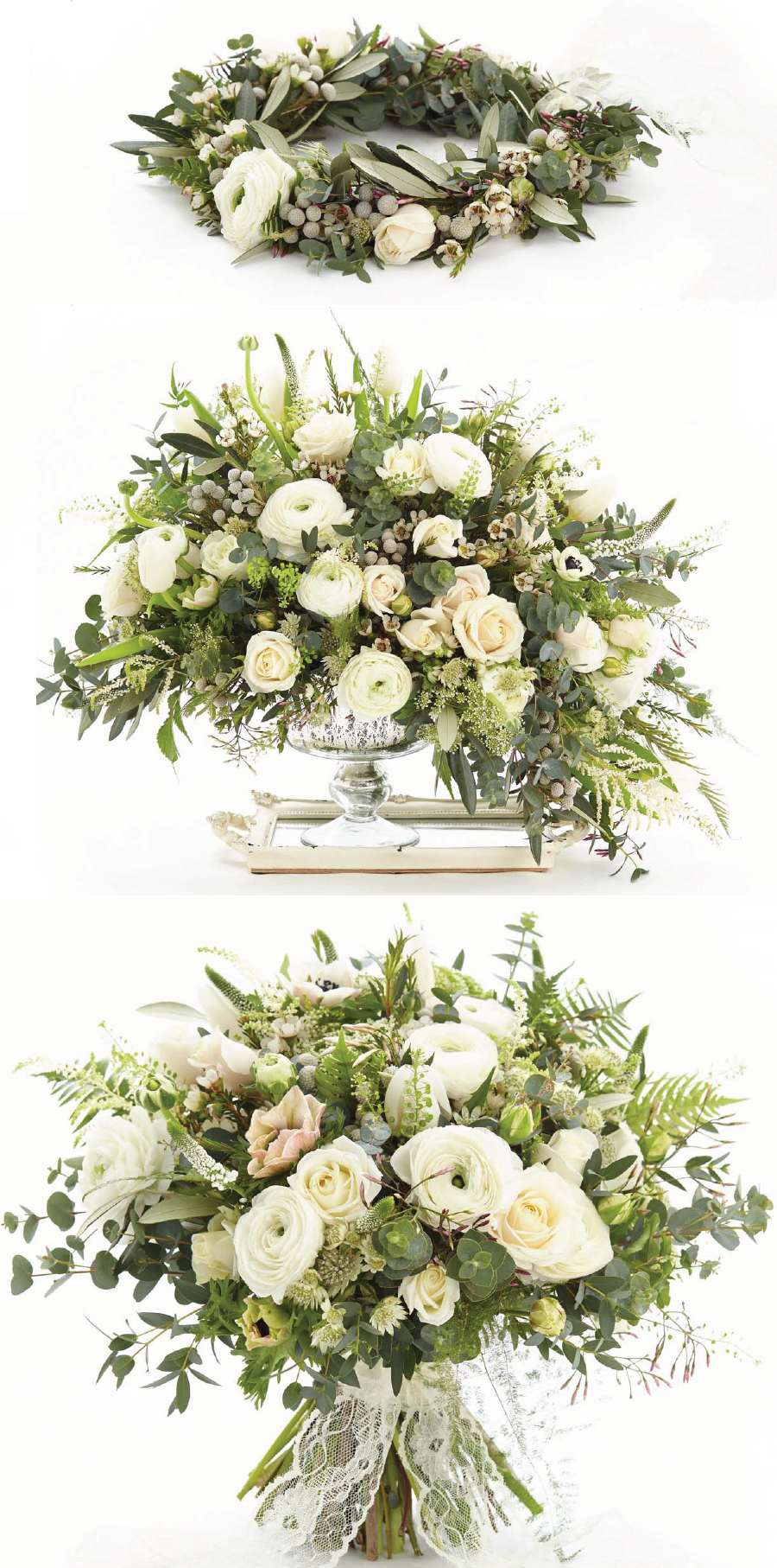 White Bouquets, Tablecentres and Blooming Lookbook|Styletheaisle.CO.UK